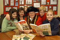 Mayor and Lady Mayoress of Bristol with pupils of Hotwells Primary.