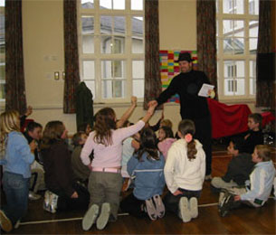 Jesse Foote, Bodmin Library Manager, as Fix at Stratton C P School.