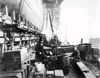 Photograph of the Great Eastern during construction (Institute of Civil Engineers)
