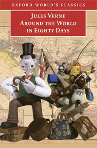 Cover of book used for project showing Wallace and Gromit complete with top hat, cases and every tourist accessory including a big chunk of cheese