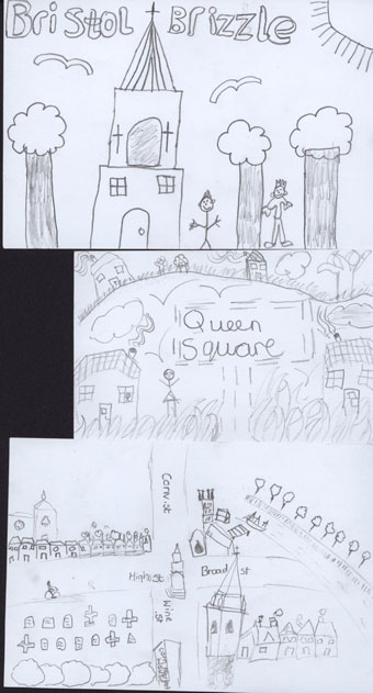 Postcards written and designed by pupils at New Oak Primary as part of the workshop programme. 