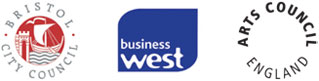 Bristol City Council, Business West and Arts Council logos