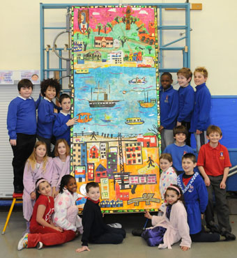 St George's Primary with banner.