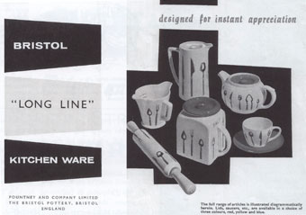 Advertisement for Pountney and Company Ltd's Long Line kitchenware.