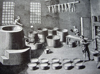 Manufacturing soap c 1750.