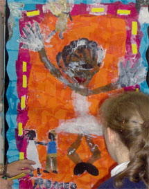 Banner inspired by the Small Island Read project created by pupils at Elmfield School for Deaf Children working with artist Gloria Ojulari Sule in Bristol.Banners inspired by the Small Island Read project created by pupils at Elmfield School for Deaf Children working with artist Gloria Ojulari Sule in Bristol.Banners inspired by the Small Island Read project created by pupils at Elmfield School for Deaf Children working with artist Gloria Ojulari Sule in Bristol.