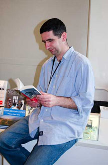 Staff at Arnolfini, Bristol, with the book (Laura Thorne).