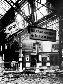 Bomb damage, Temple Meads, November 1940.